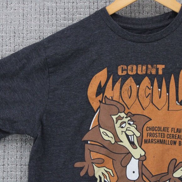 TeeLuv Shirt Mens Large L Gray Short Sleeve Crewneck Count Chocula Graphic Art - Picture 3 of 9